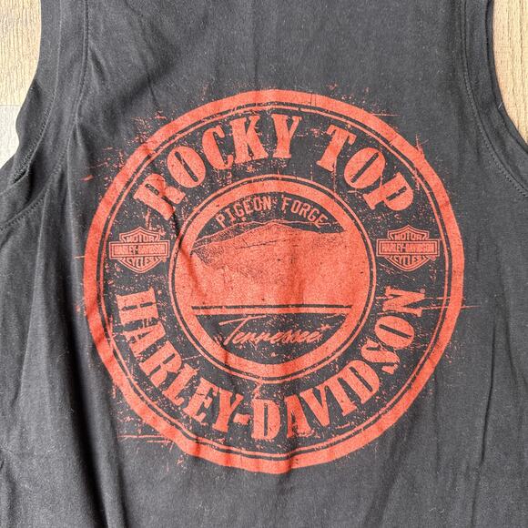 Harley Davidson‎ Tank Top Women's Medium Black Motorcycle V-Neck Tennessee 5886 - Picture 7 of 10